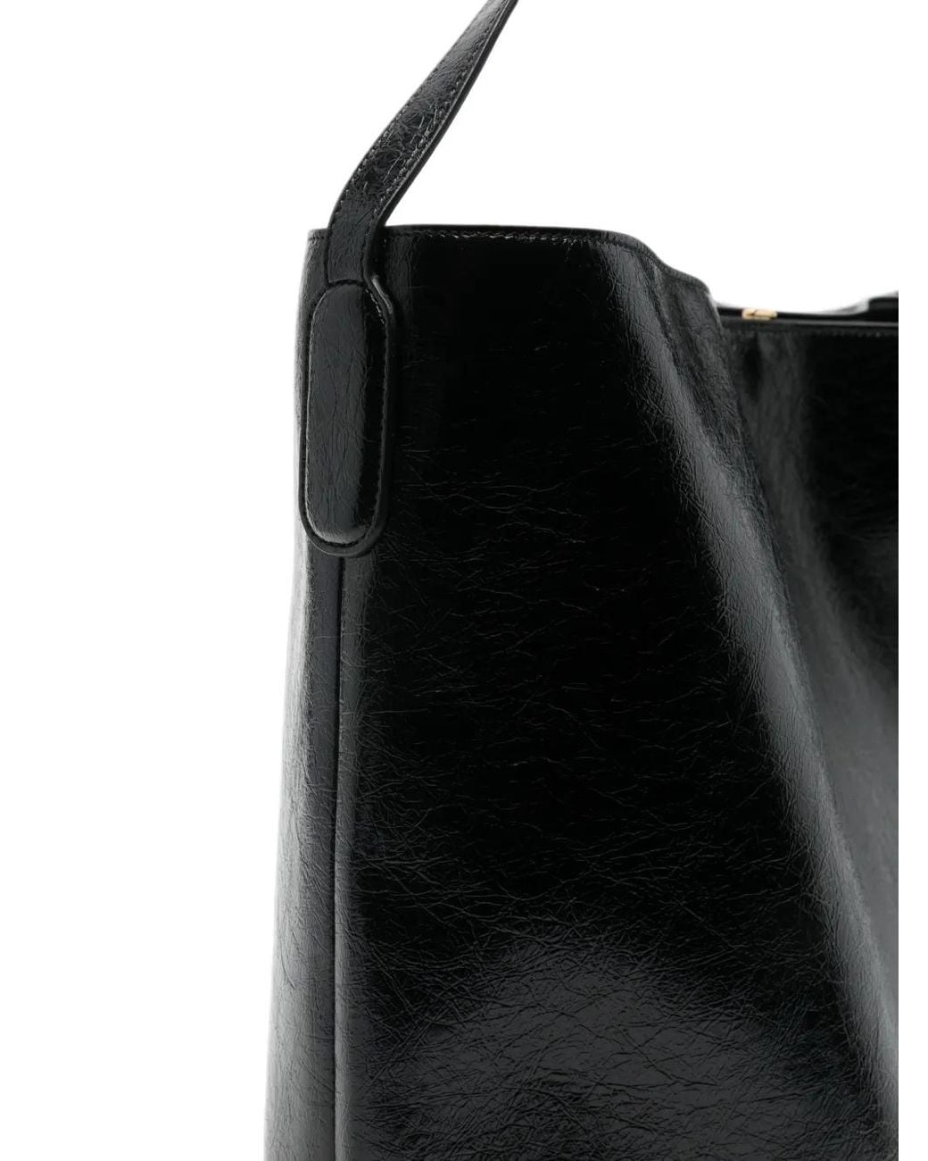 THEMOIRÈ Black Zoe Crinkled-Finish Shoulder Bag