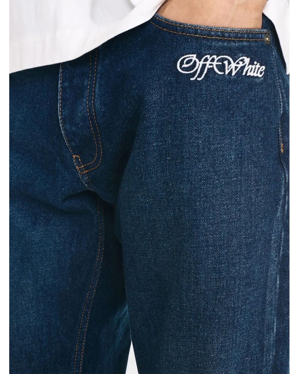 Off-White c/o Virgil Abloh Blue Jeans With Logo for men