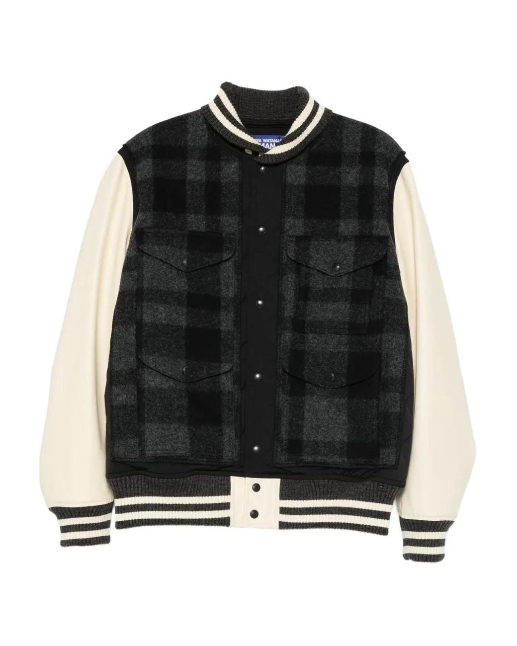 Junya Watanabe Black Check Panelled Jacket for men