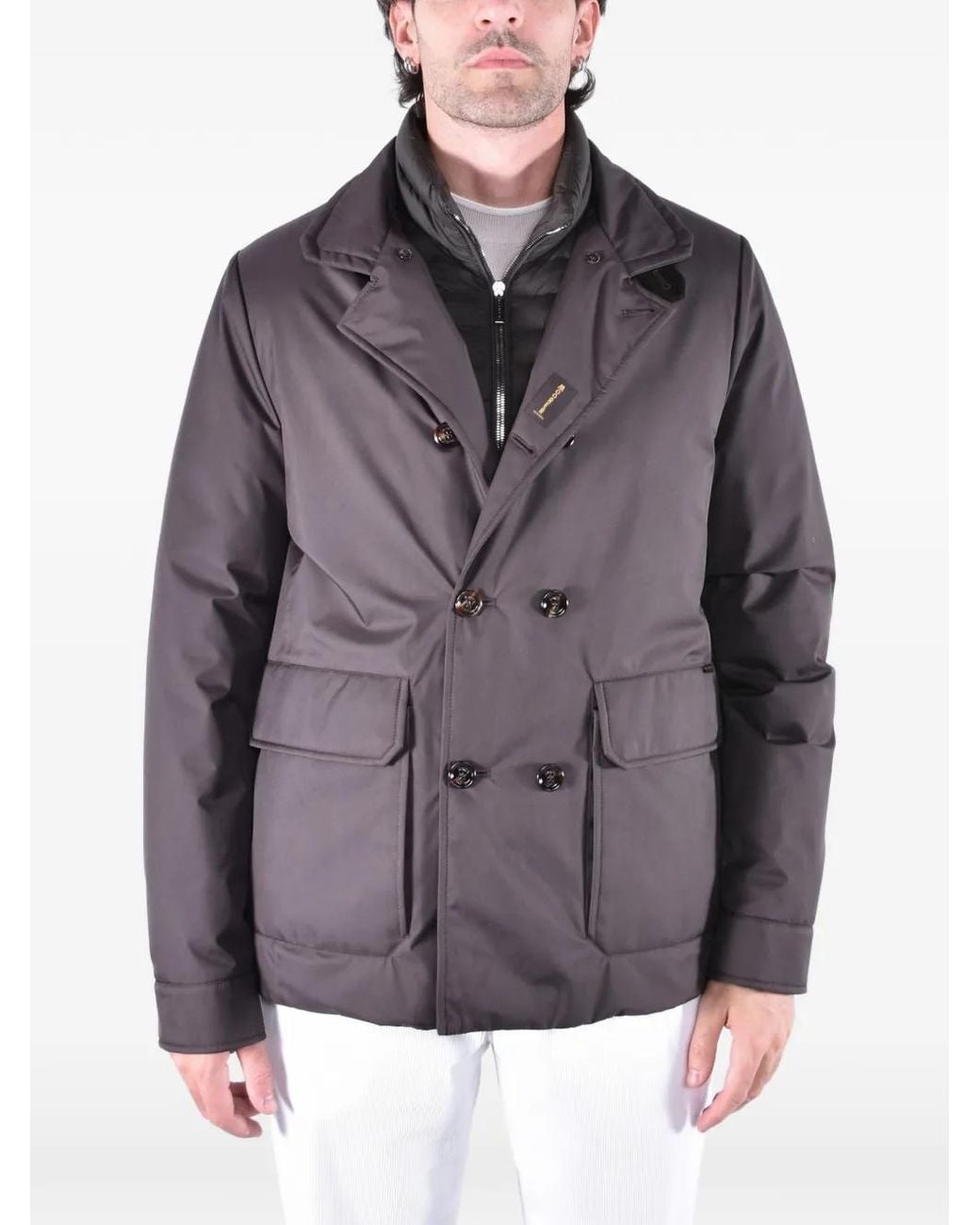 Moorer Gray Turandot Double-Breasted Jacket for men