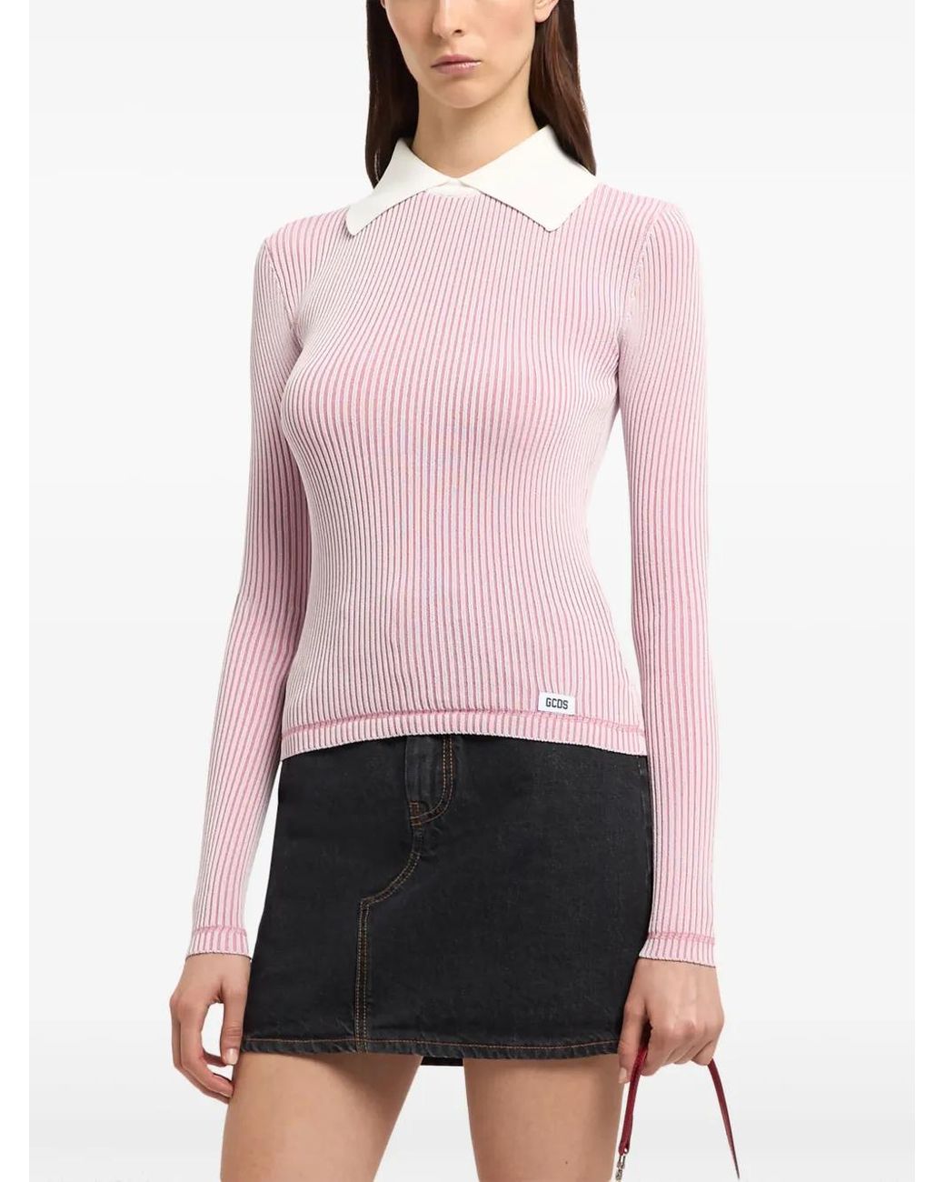 Pull En Maille Nervurée Gcds en coloris Pink