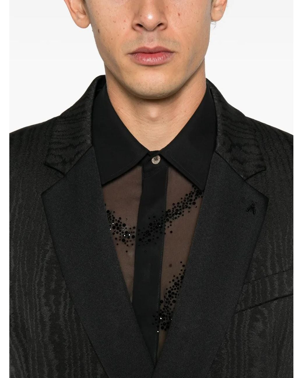 Patrizia Pepe Black Double-Breasted Jacket for men