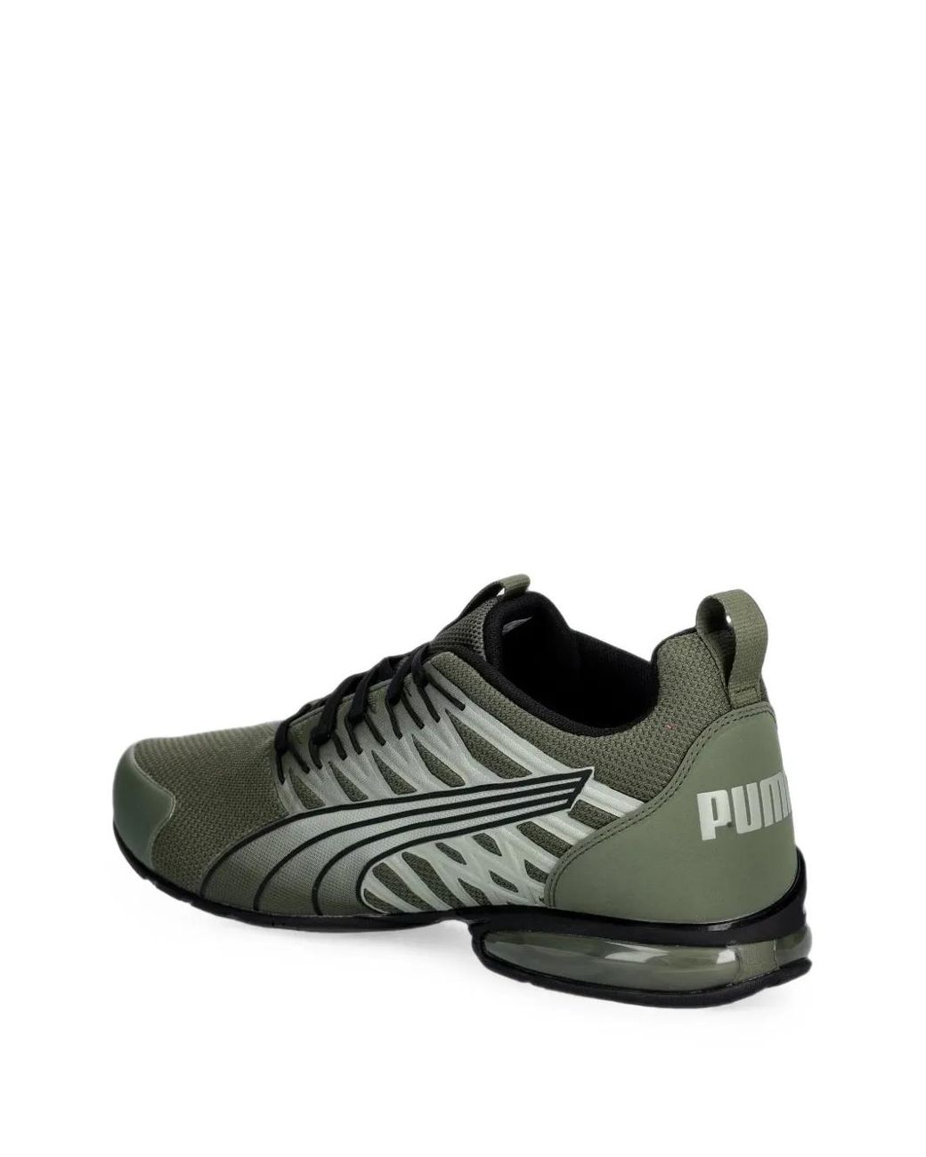 PUMA Green Mesh-Panelled Low-Top Sneakers for men