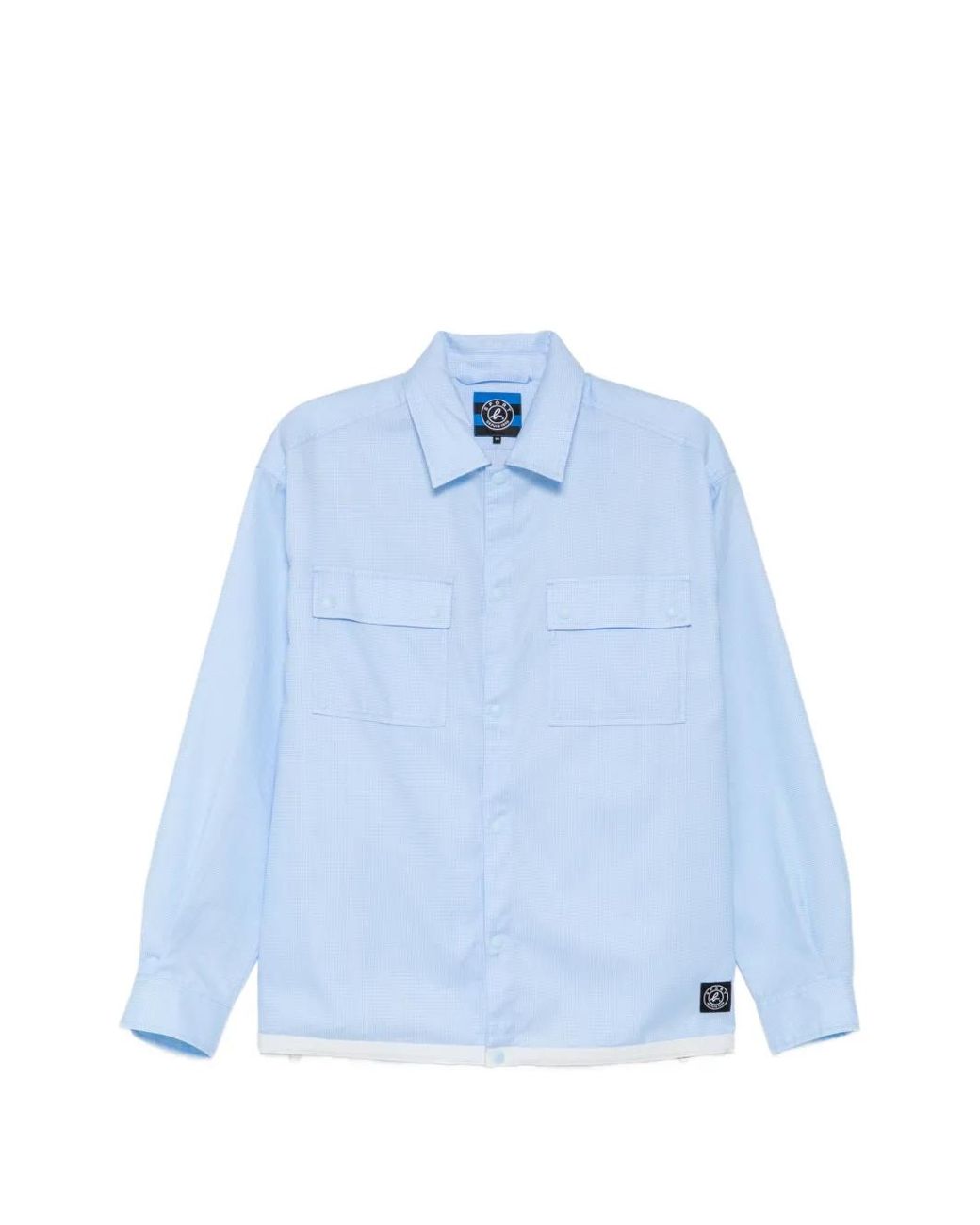 SPORT b. by agnès b. Blue Logo-Patched Checked Shirt for men