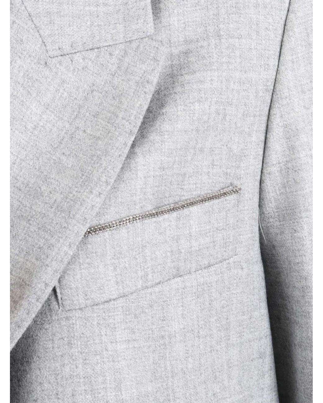 Peserico Gray Single-Button Jacket