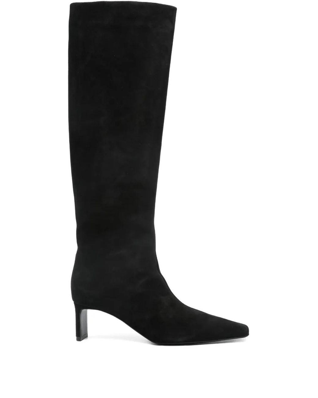 Khaite Black 55Mm One Knee-High Boots