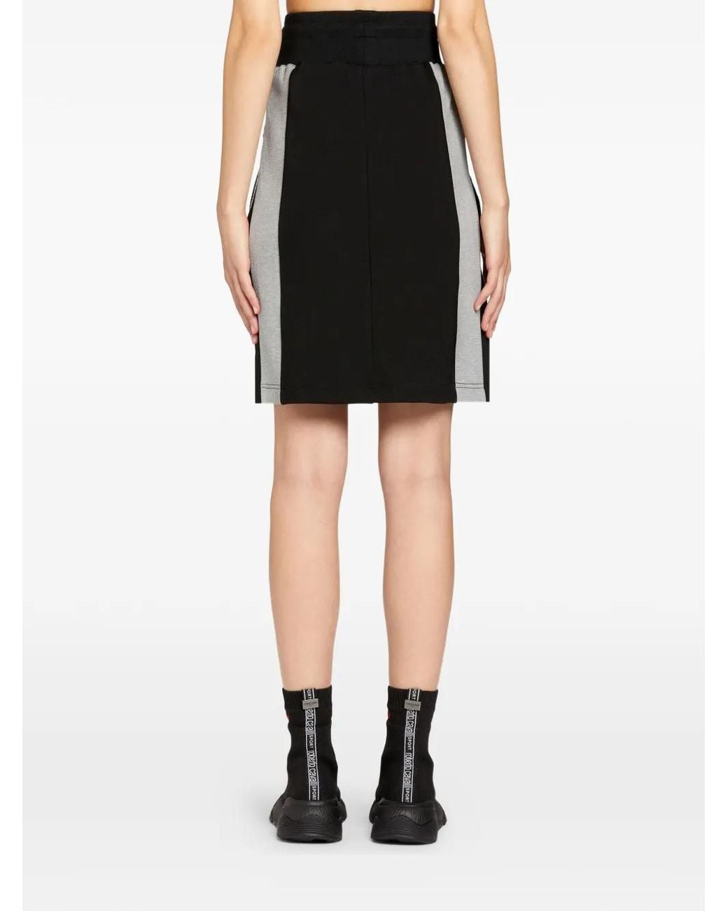 Roberto Cavalli Black Logo-Print Drawstring-Waist Skirt