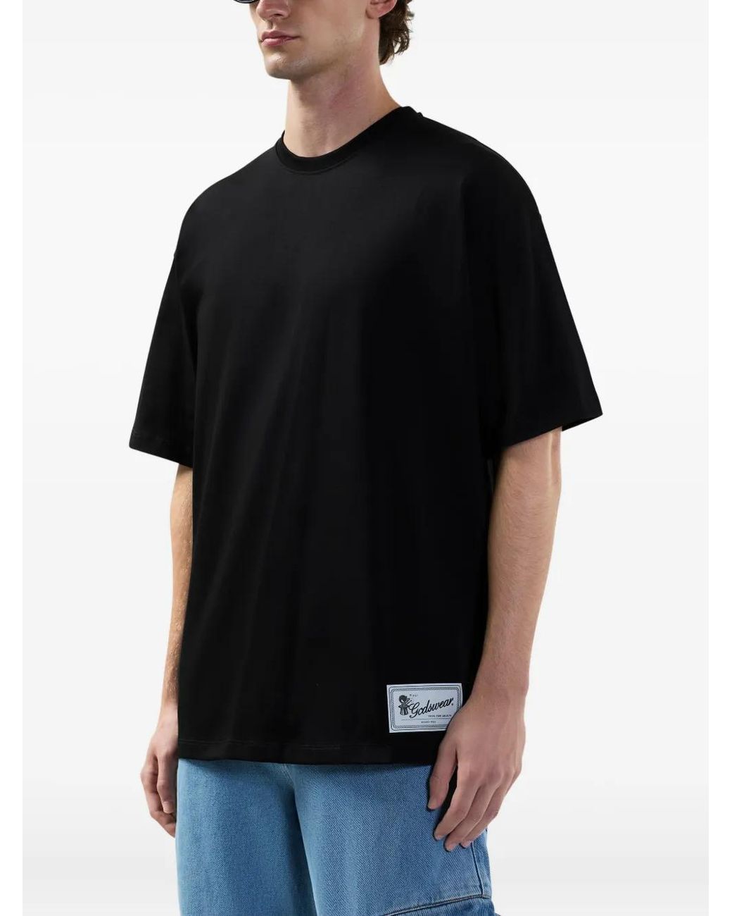 Gcds Black Graphic-Printed T-Shirt for men