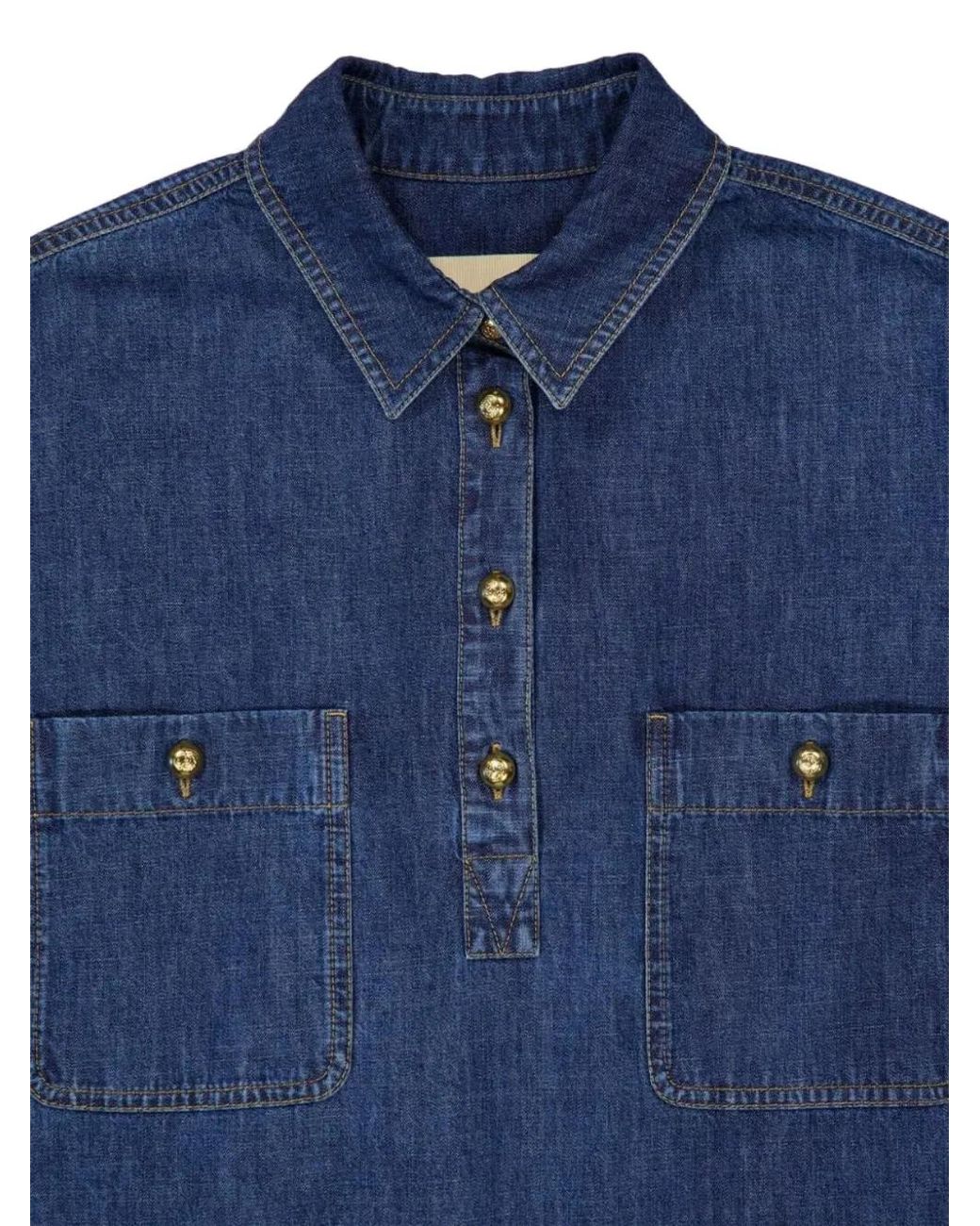 Valentino Garavani Blue Pocket-Detail Shirt Dress