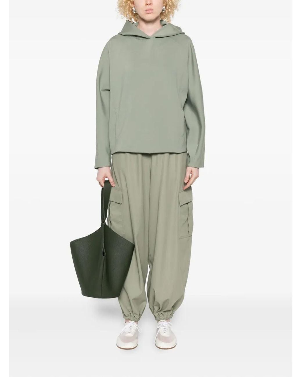 Max Mara Green Elasticated-Hem Loose Trousers