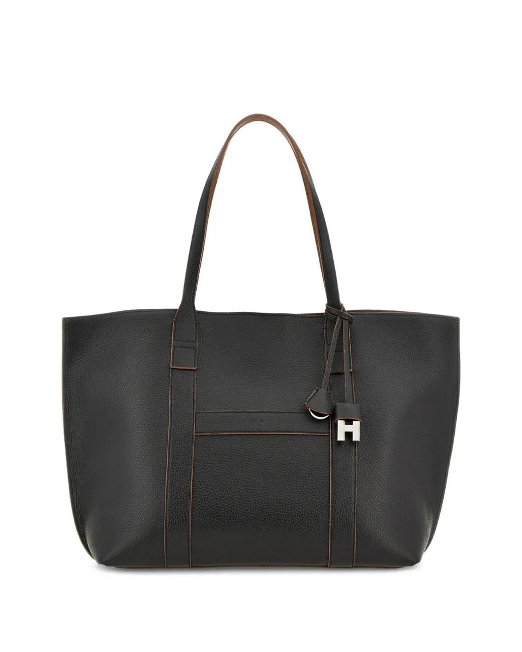Hogan Black Script Shopping Medium Bag