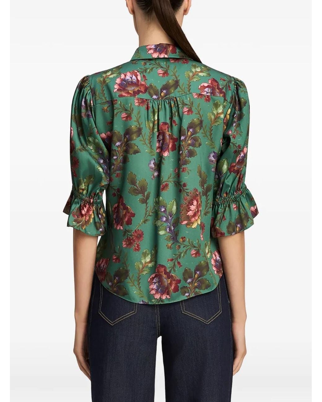 Cinq À Sept Green Fiona Pussy-Bow Shirt