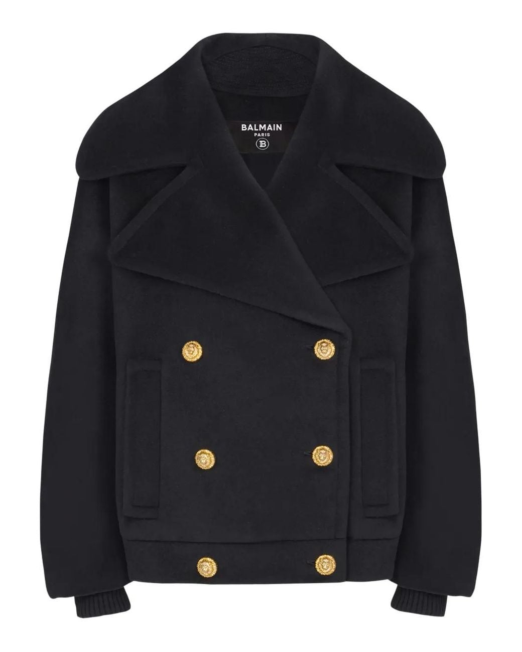 Chaquetón Con Doble Botonadura Balmain de color Blue