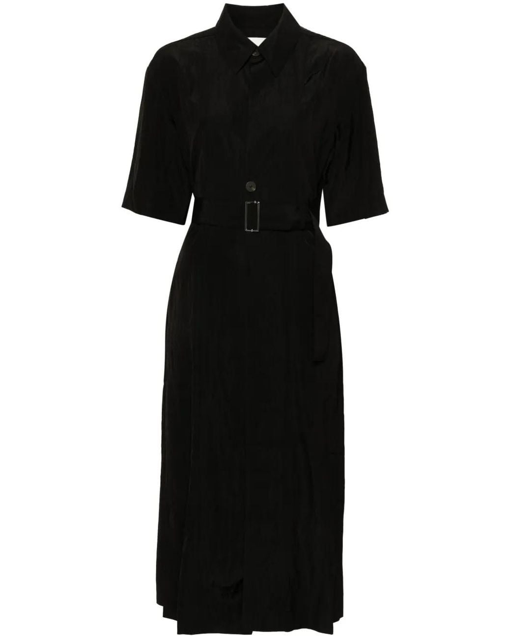 Studio Nicholson Black Arden Midi Shirt Dress