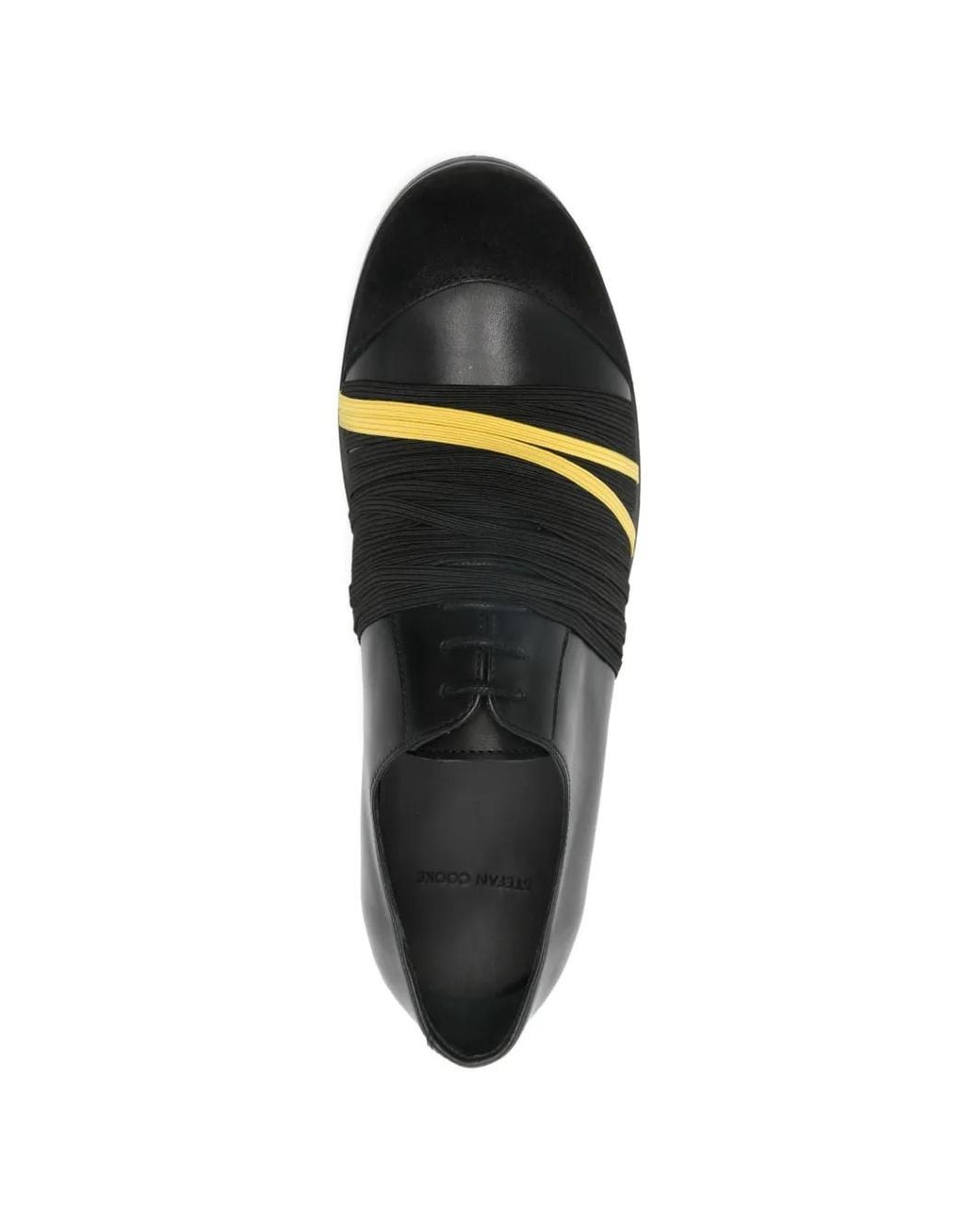 STEFAN COOKE Black Elastic-Detail Biker Derby Shoes for men
