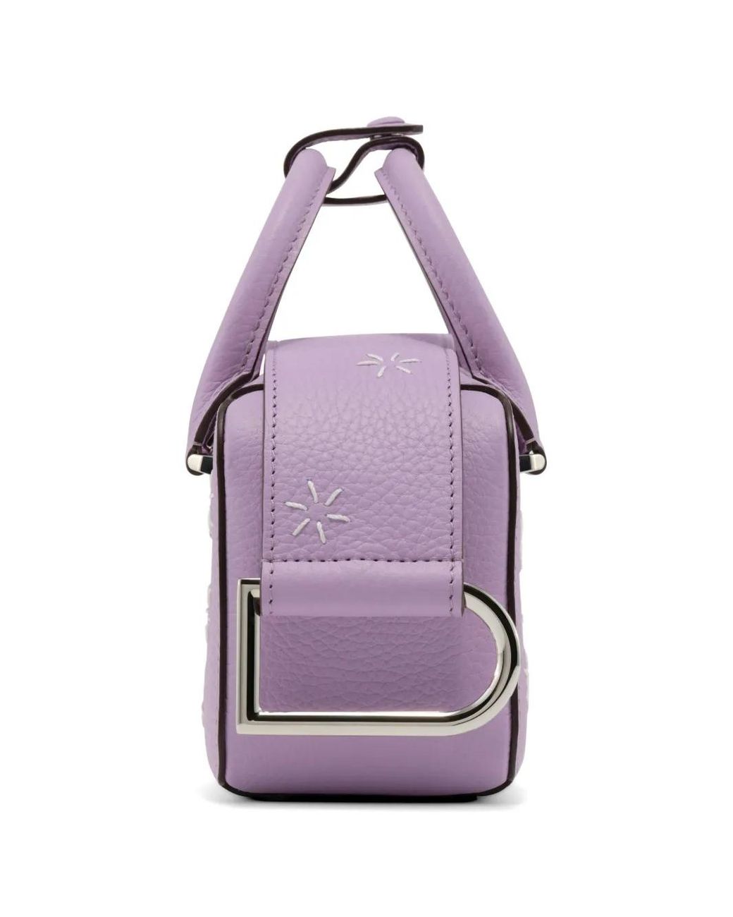 Delvaux Purple Box Nano Flora Star-Embroidered Tote Bag