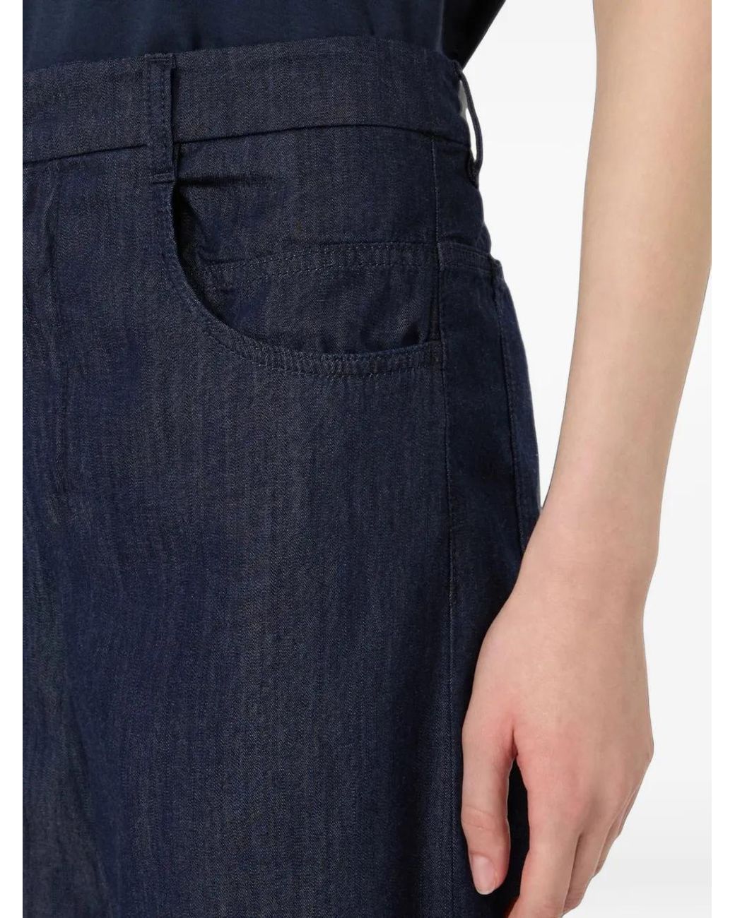 Max Mara Blue Barrel-Leg Jeans