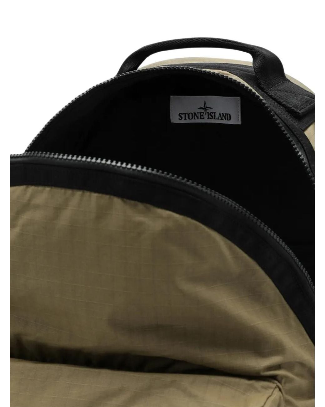 Stone Island Green Logo-Patch Ripstop Backpack for men