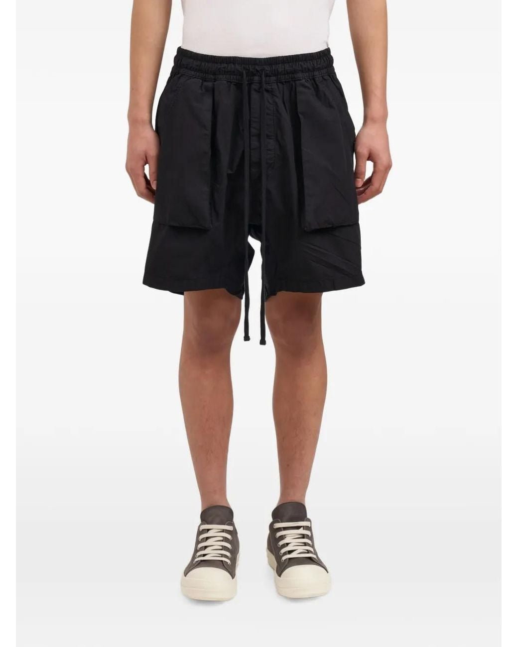 Thom Krom Black Low-Crotch Drawstring Shorts for men