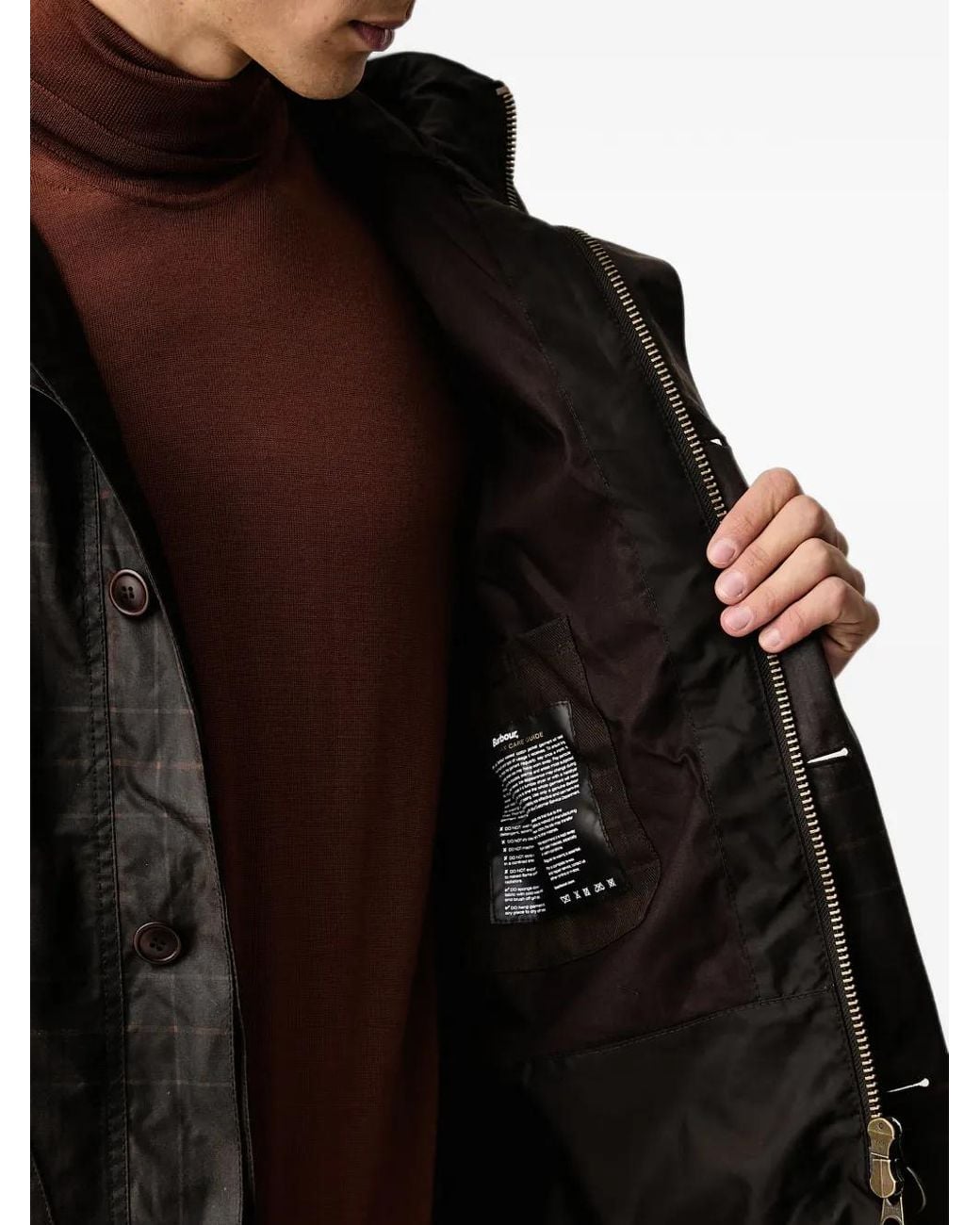 Barbour Black Check-Pattern Hooded Jacket for men