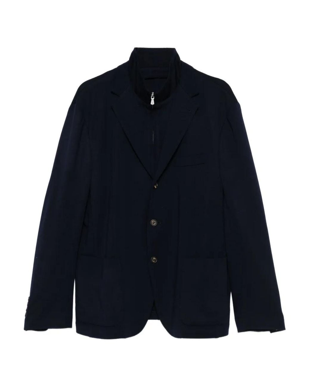 Eleventy Blue Three-Button Wool Jacket for men