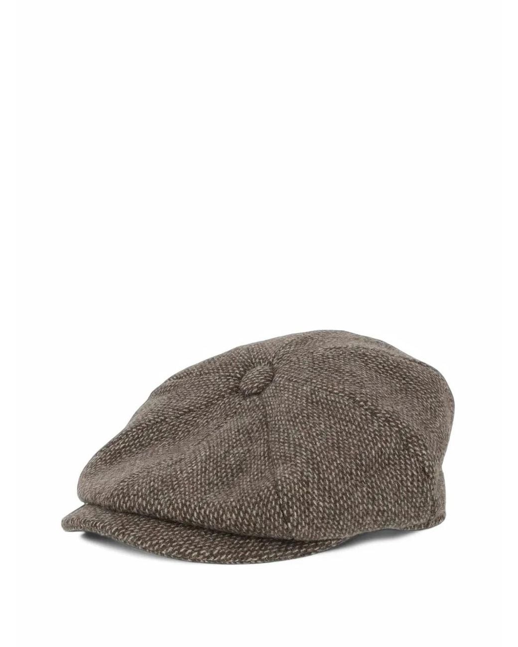 Barbour Gray Tweed Flat Cap for men