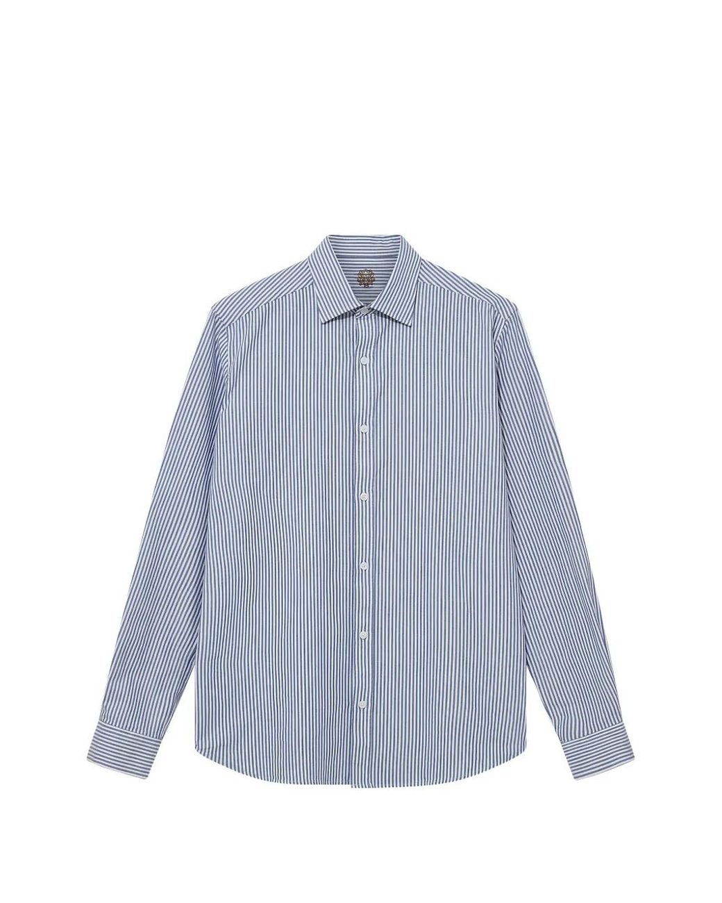 Mos Mosh Blue Marco Striped Shirt for men