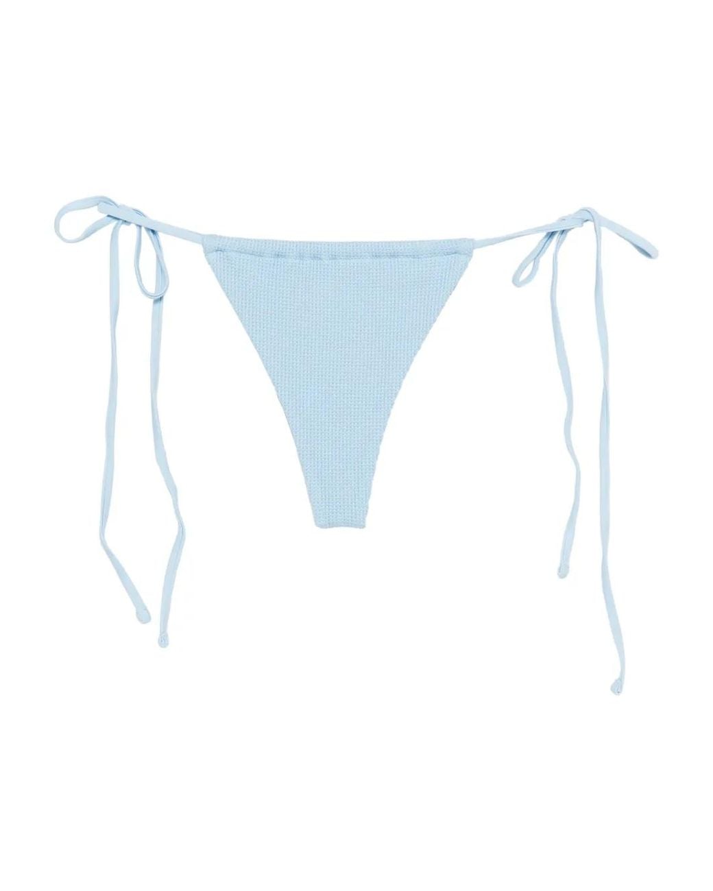 Frankie's Bikinis Blue Tia Tie-Detail Bikini Bottom