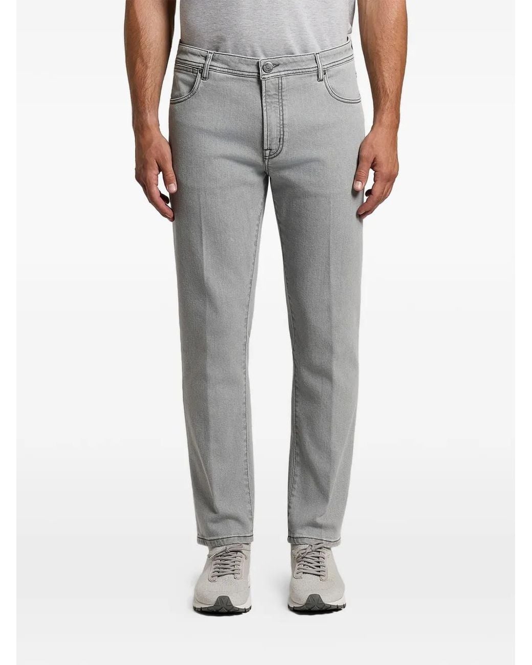 Peserico Gray Five-Pocket-Style Jeans for men