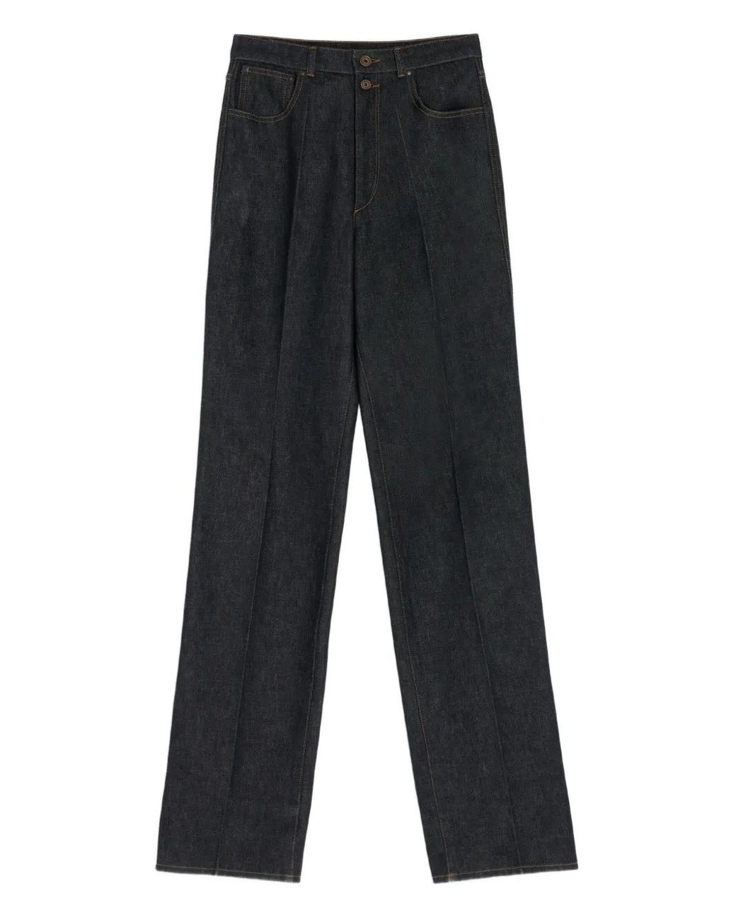 Lemaire Gray Crease High-Waisted Jeans