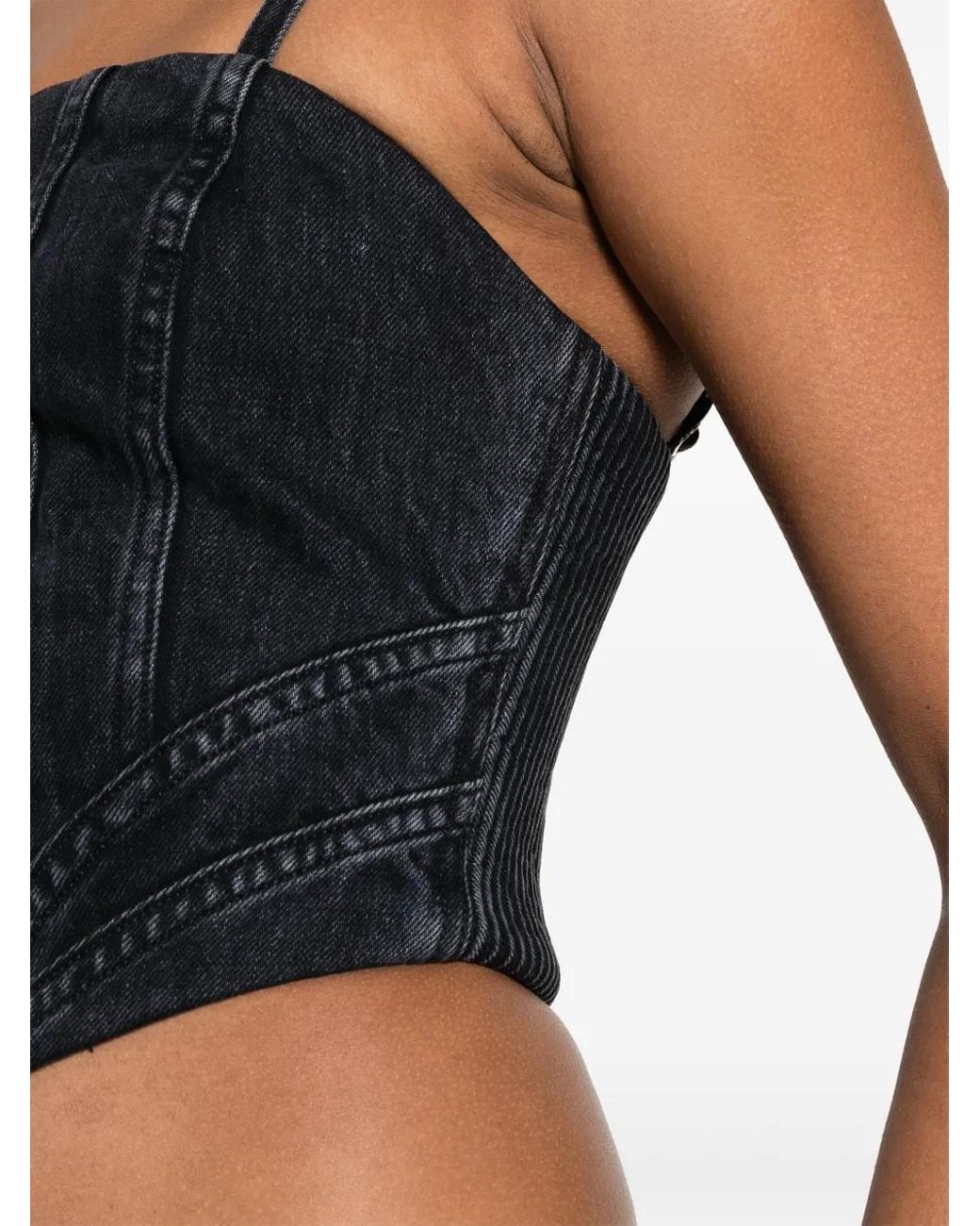 Amiri Black Corset Crop Top