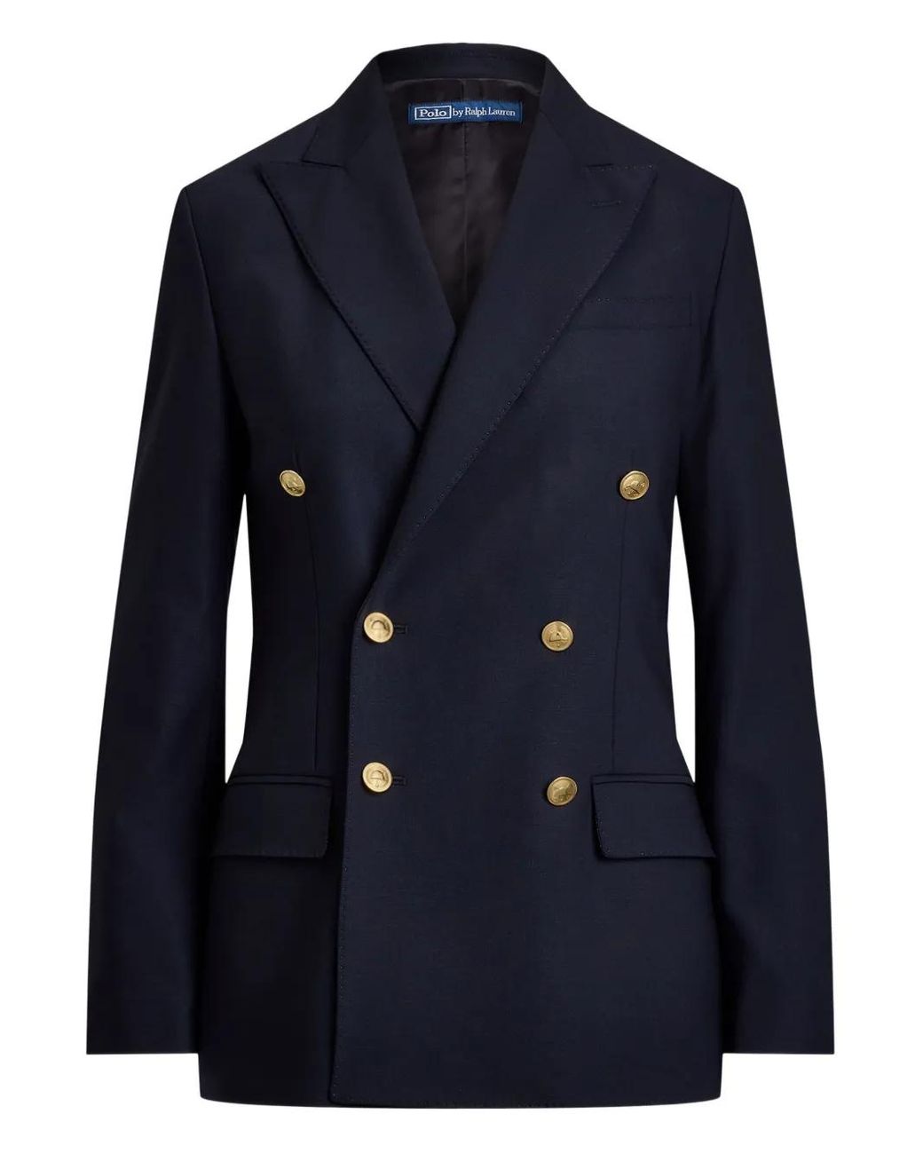 Polo Ralph Lauren Blue Double-Breasted Wool Blend Blazer