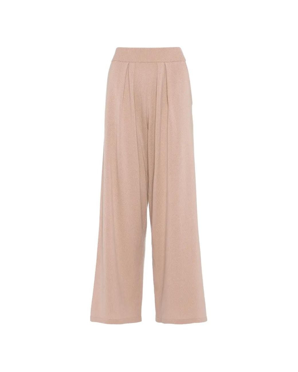 Eres White Access Pleated Knitted Trousers