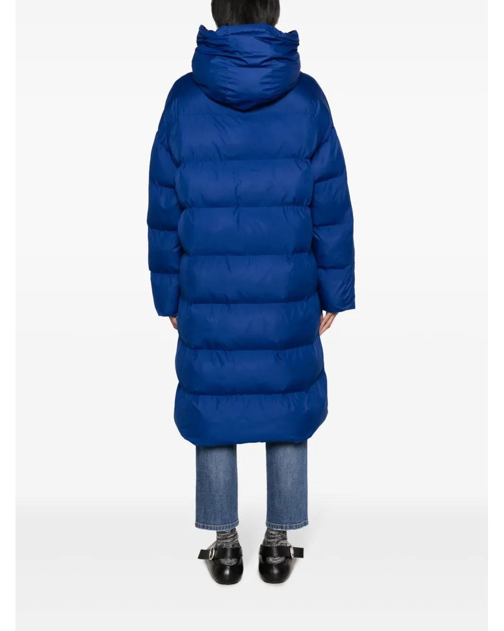 Lorena Antoniazzi Blue Hooded Zip-Up Padded Coat