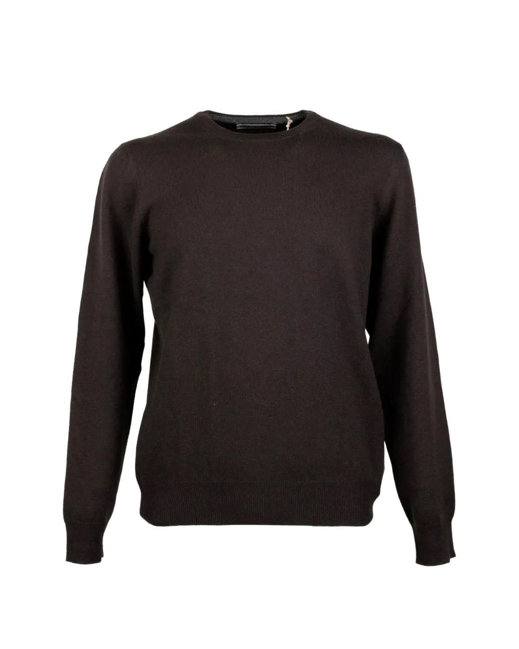 Gran Sasso Black Crew-Neck Knitted Sweater for men