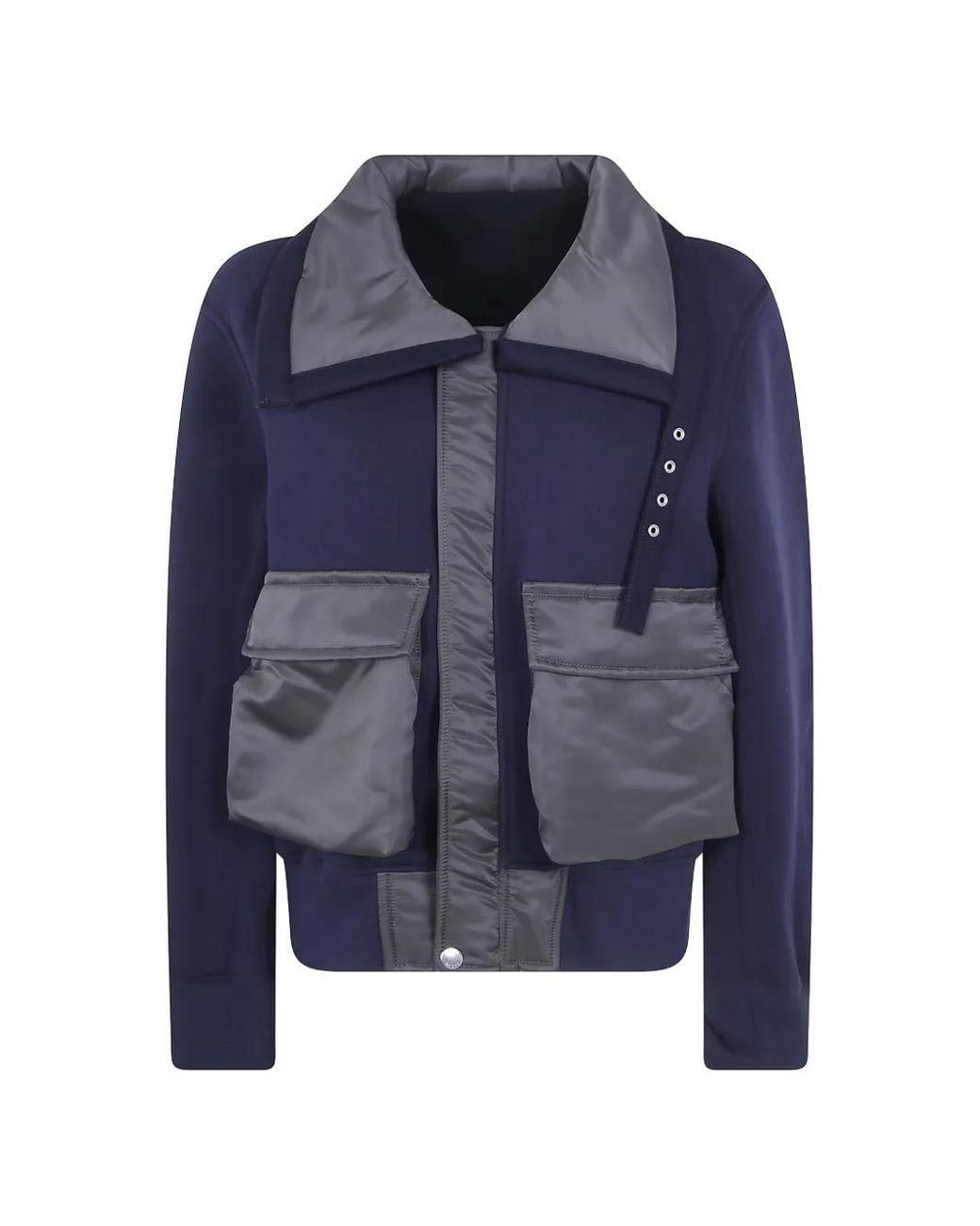 Sacai Blue Panelled Flap-Pocket Jacket