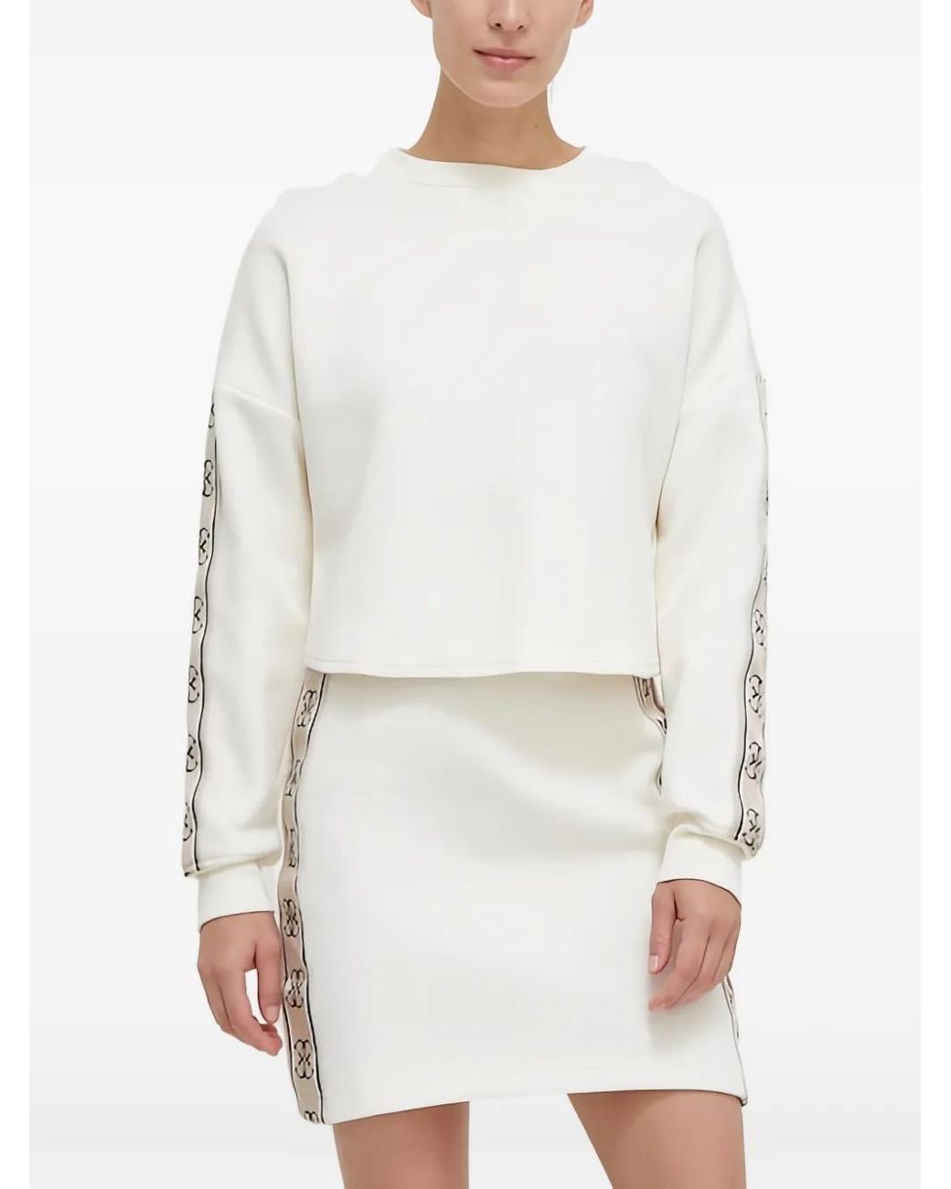 Guess White Logo-Embellishment Sweatshirt