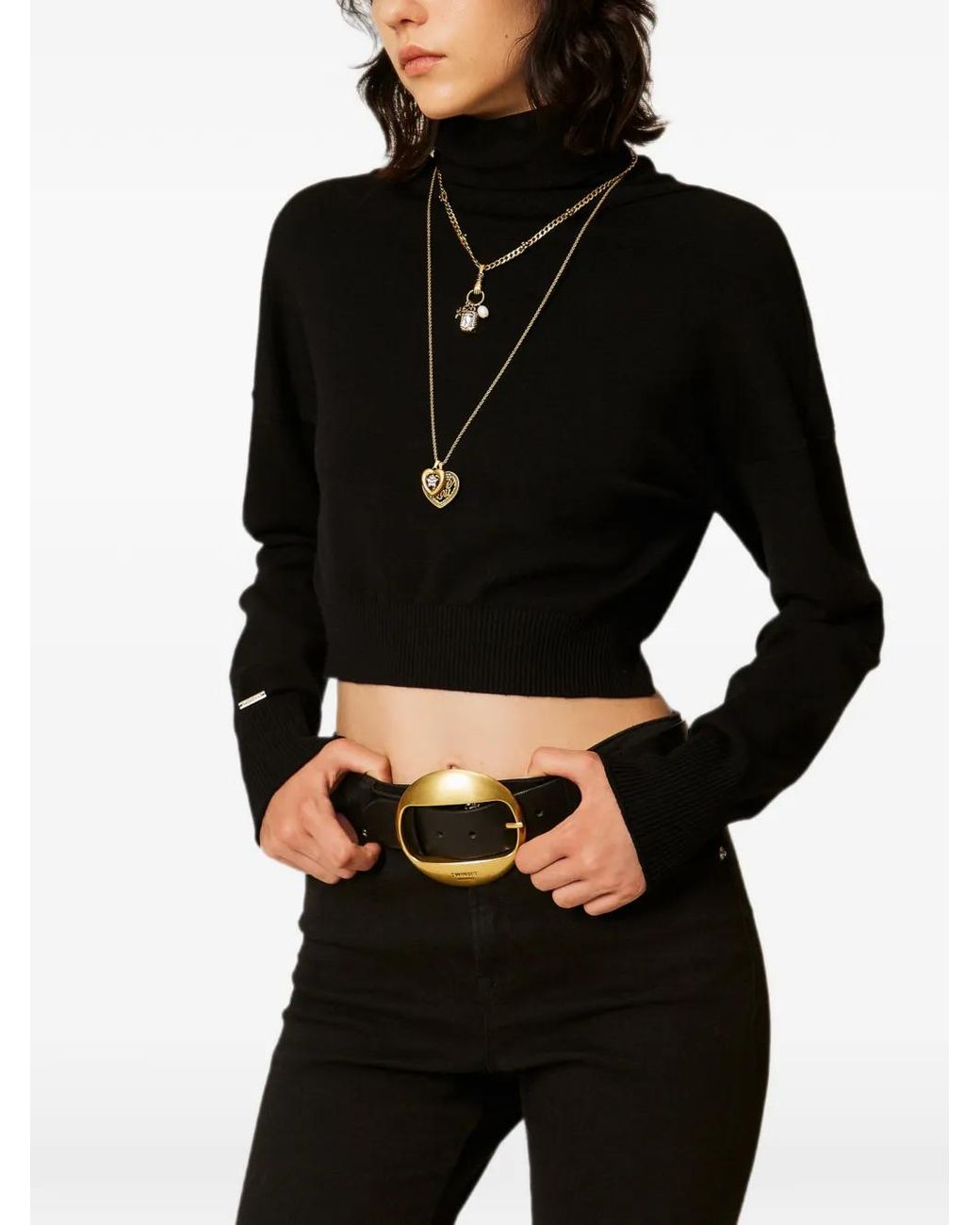 Twinset Black Dual-Use Knit Shrug
