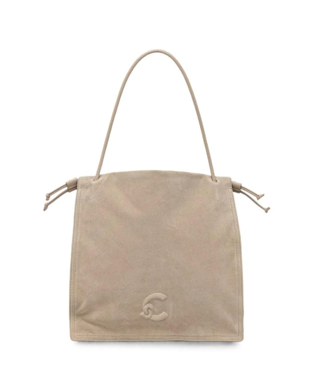 Coccinelle Natural Sac Cabas En Daim À Patch Logo