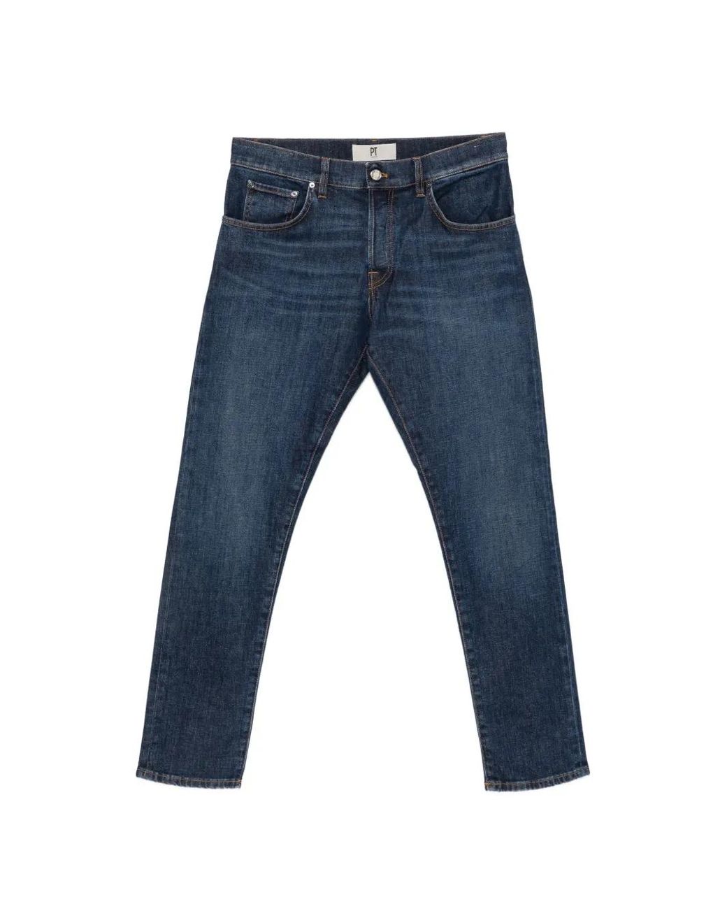 PT Torino Blue Faded Straight-Leg Jeans for men