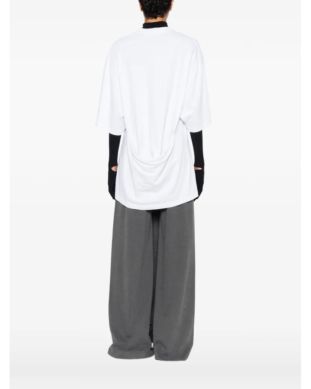 Marie Adam-Leenaerdt White T-Shirt Oversize À Effet Drapé