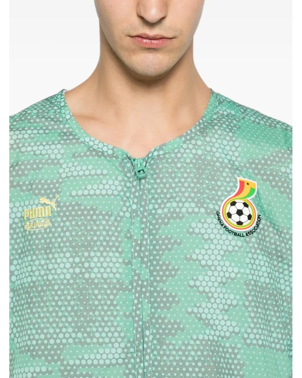PUMA Green Veste Zippée À Motif Abstrait for men
