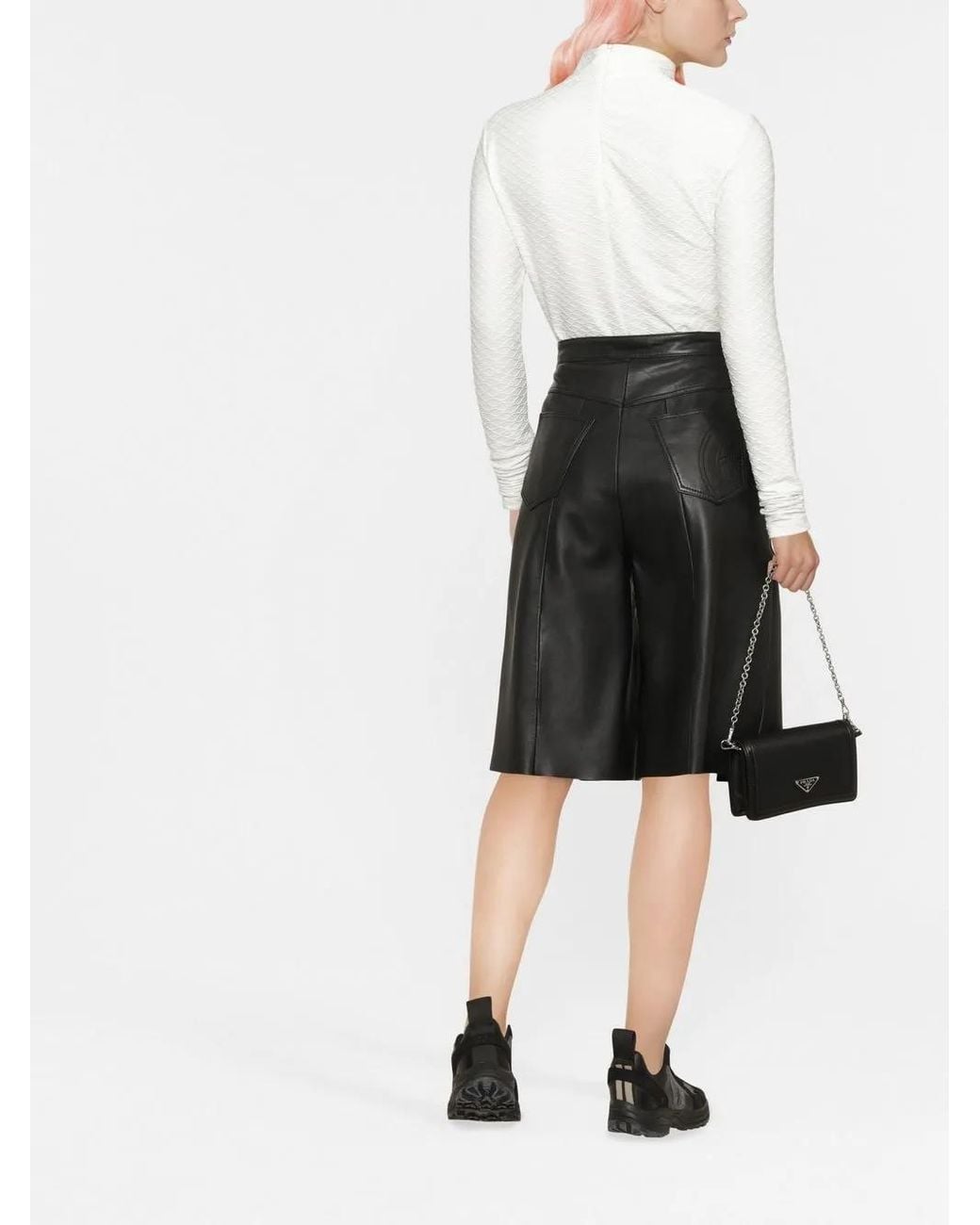 Karl Lagerfeld White Textured Long-Sleeve Top