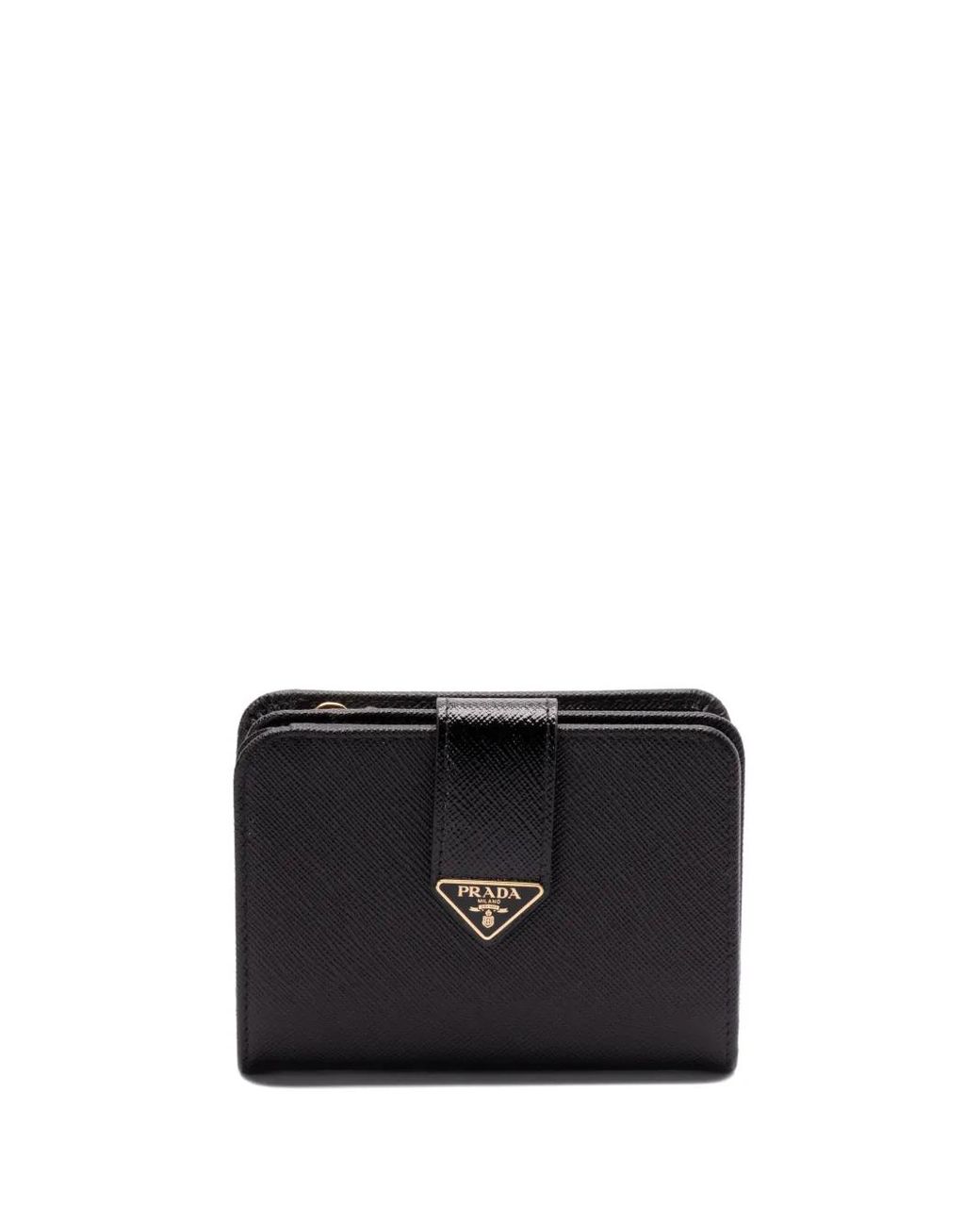 Prada Black Triangle-Logo Bi-Fold Wallet