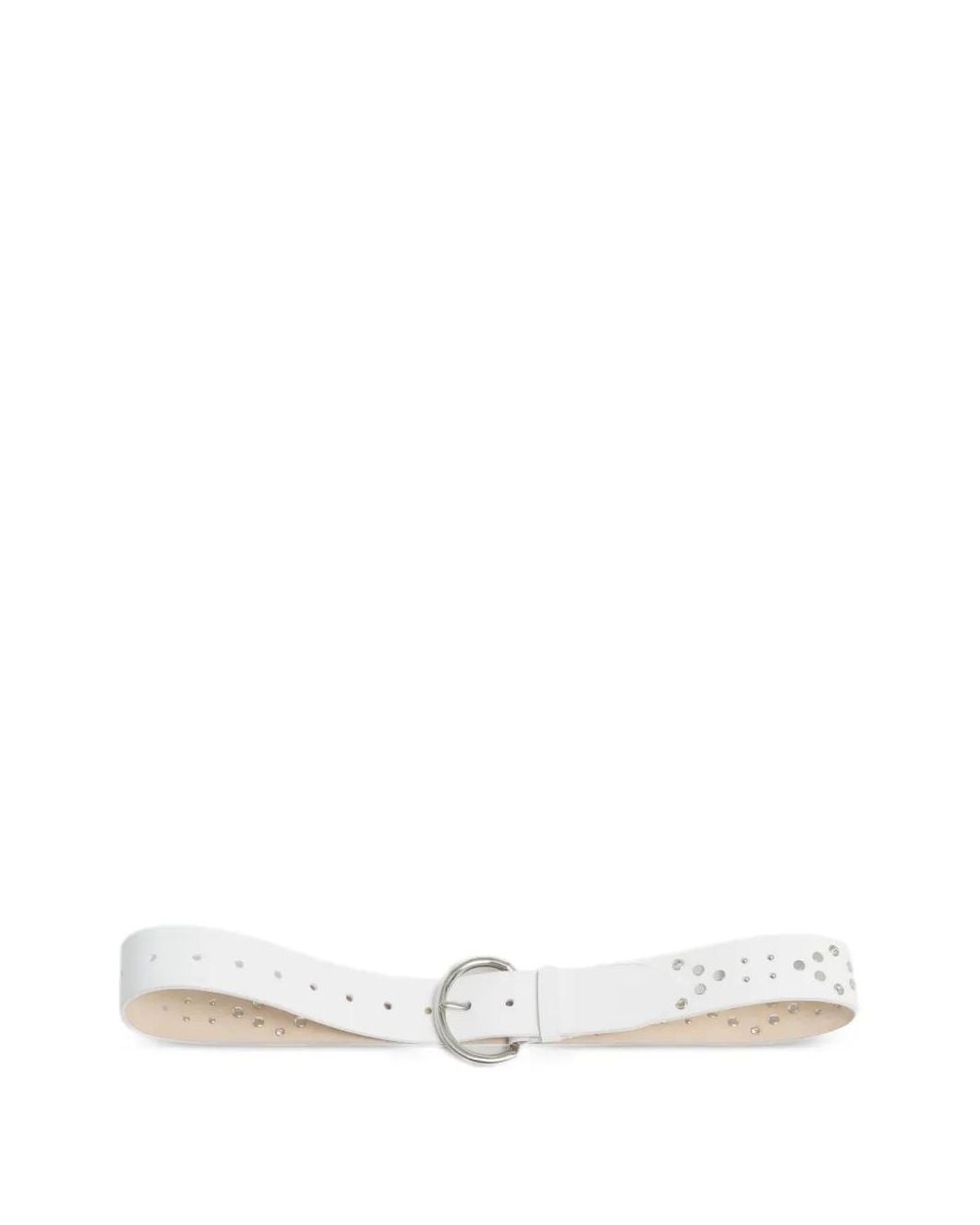 Marni White Ceinture En Cuir À Clous