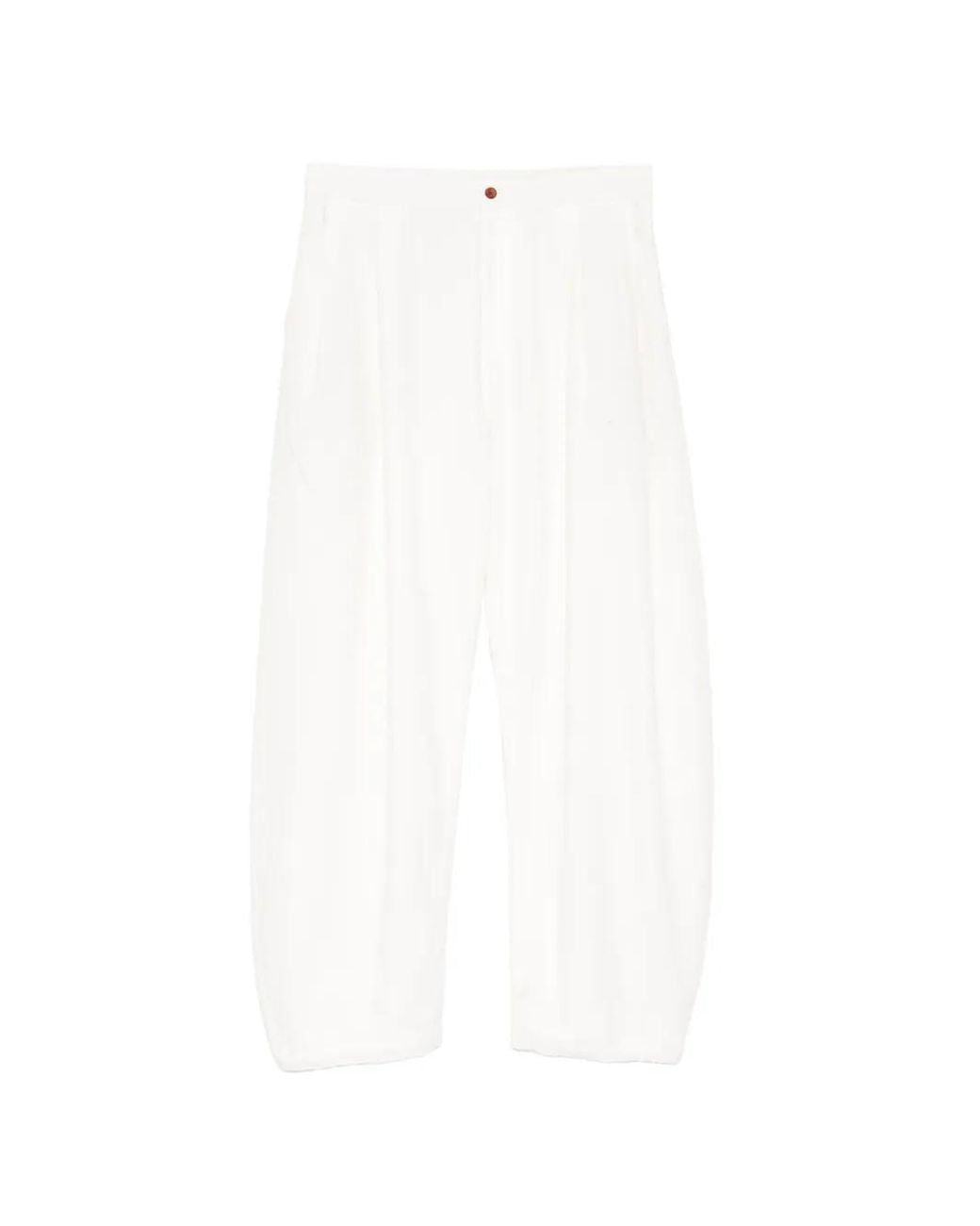 CROQUIS White Elasticated Waistband Tapered Trousers for men
