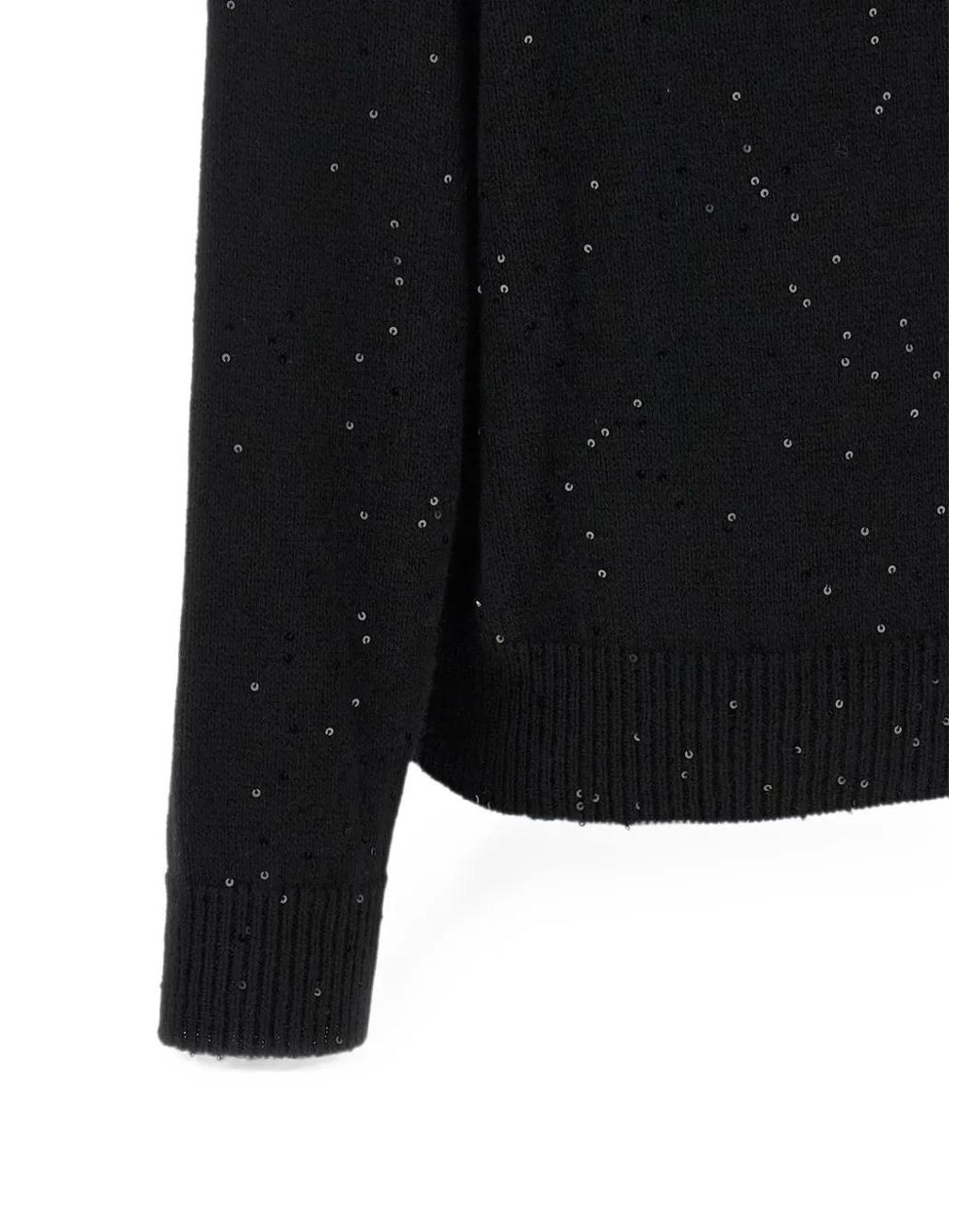 Brunello Cucinelli Black Diamante Sequin-Embellished Sweater