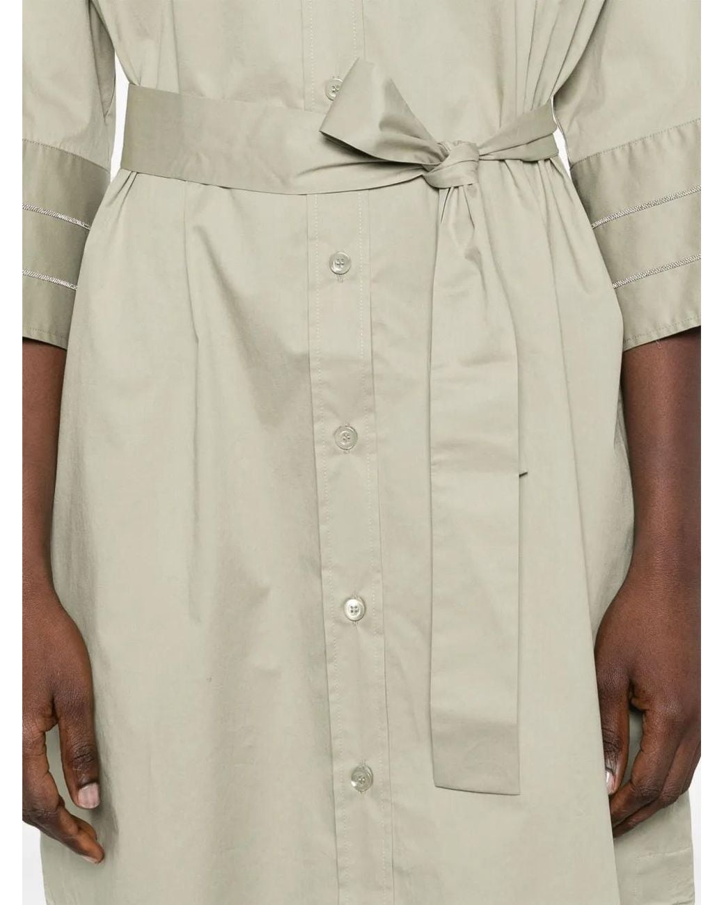 Peserico White Bead-Detail Midi Dress