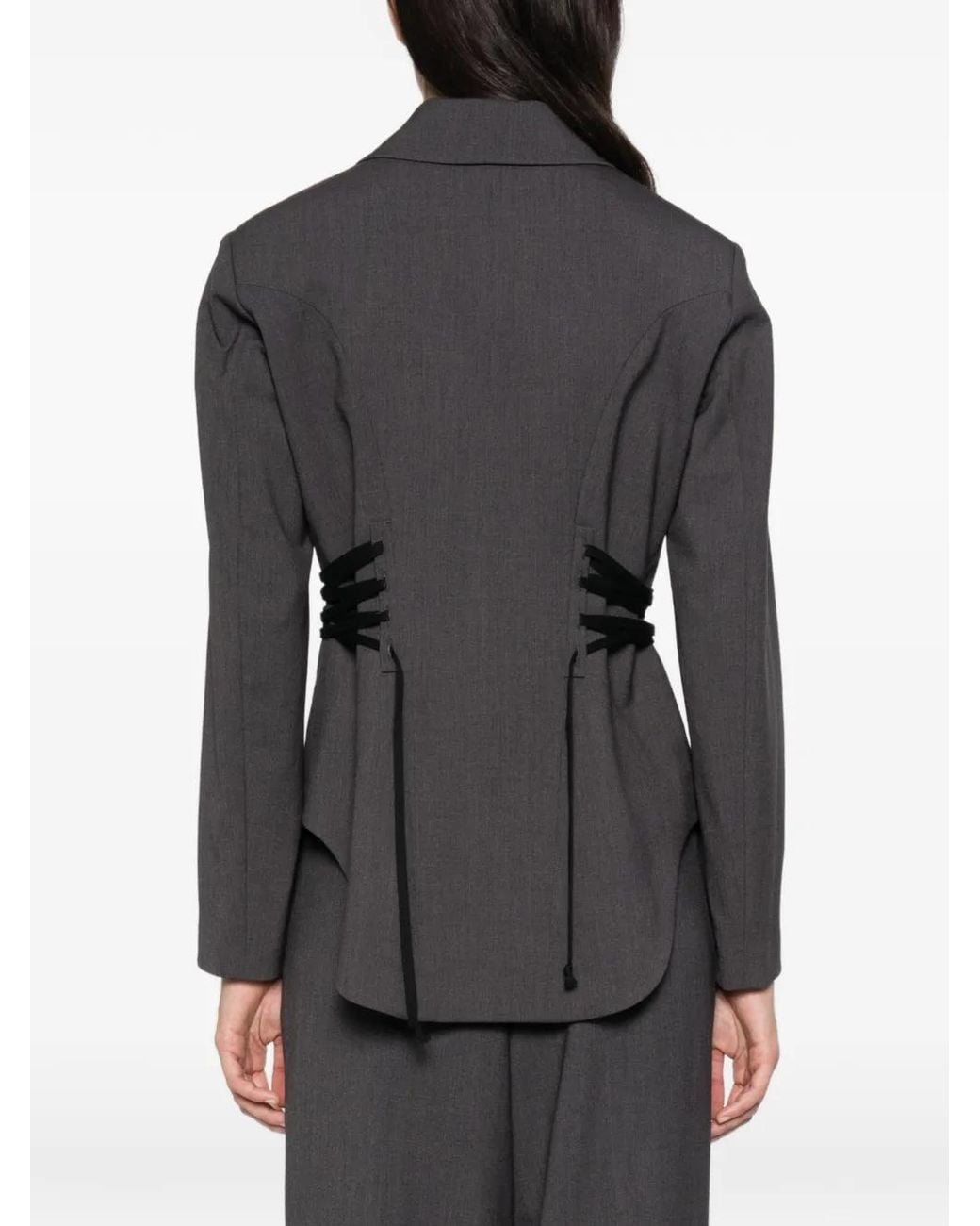 ViCOLO Gray Lace-Up Blazer