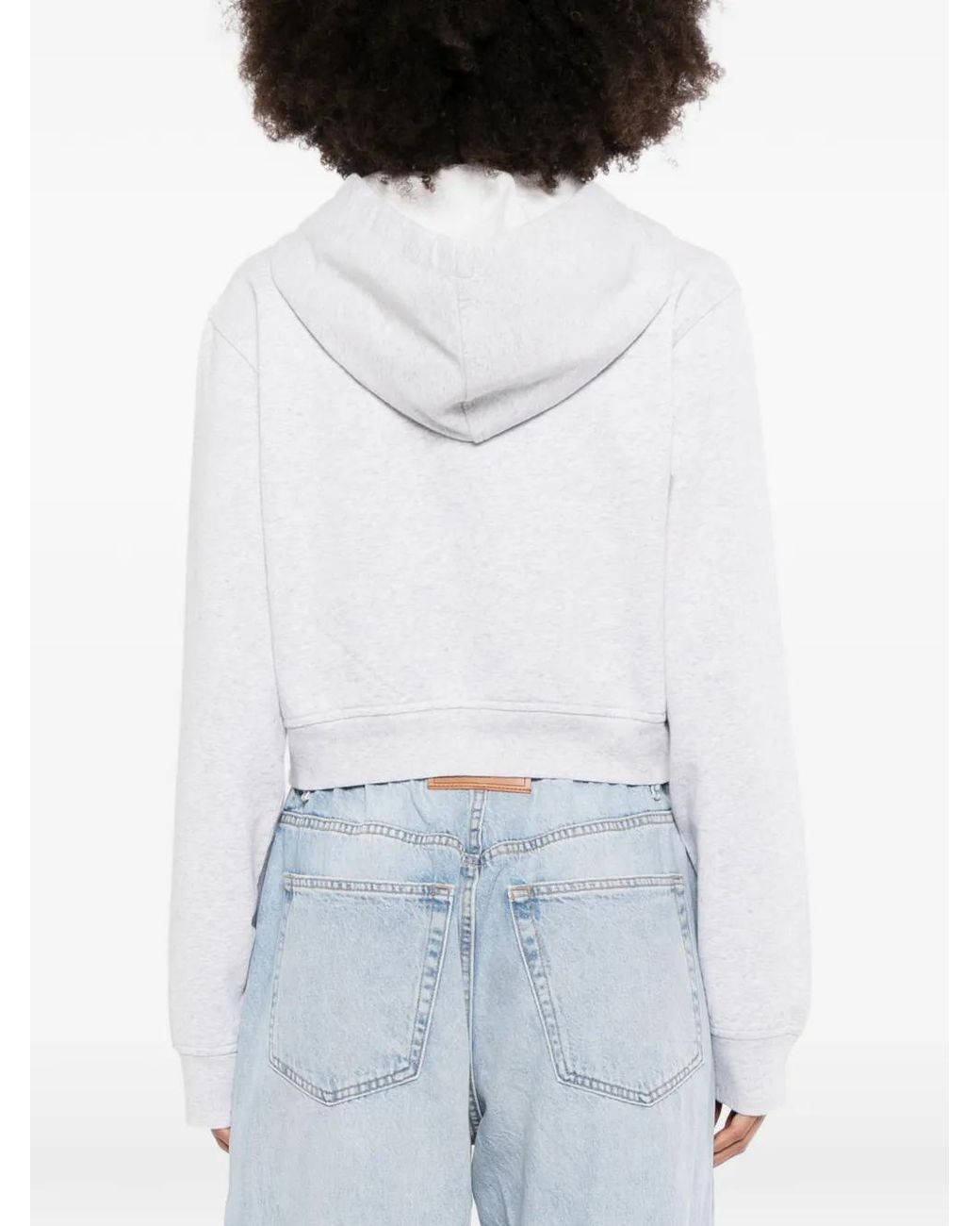 Alexander Wang Blue Cropped Zip-Up Hoodie
